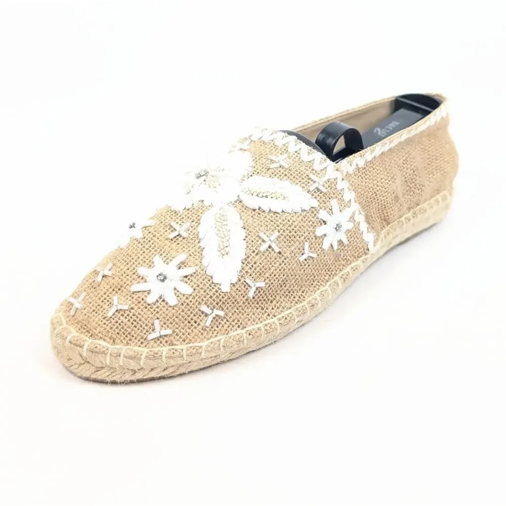 Antik Batik Tori Espadrilles EU 38 Natural Slip On Woven Flat Resort Boho